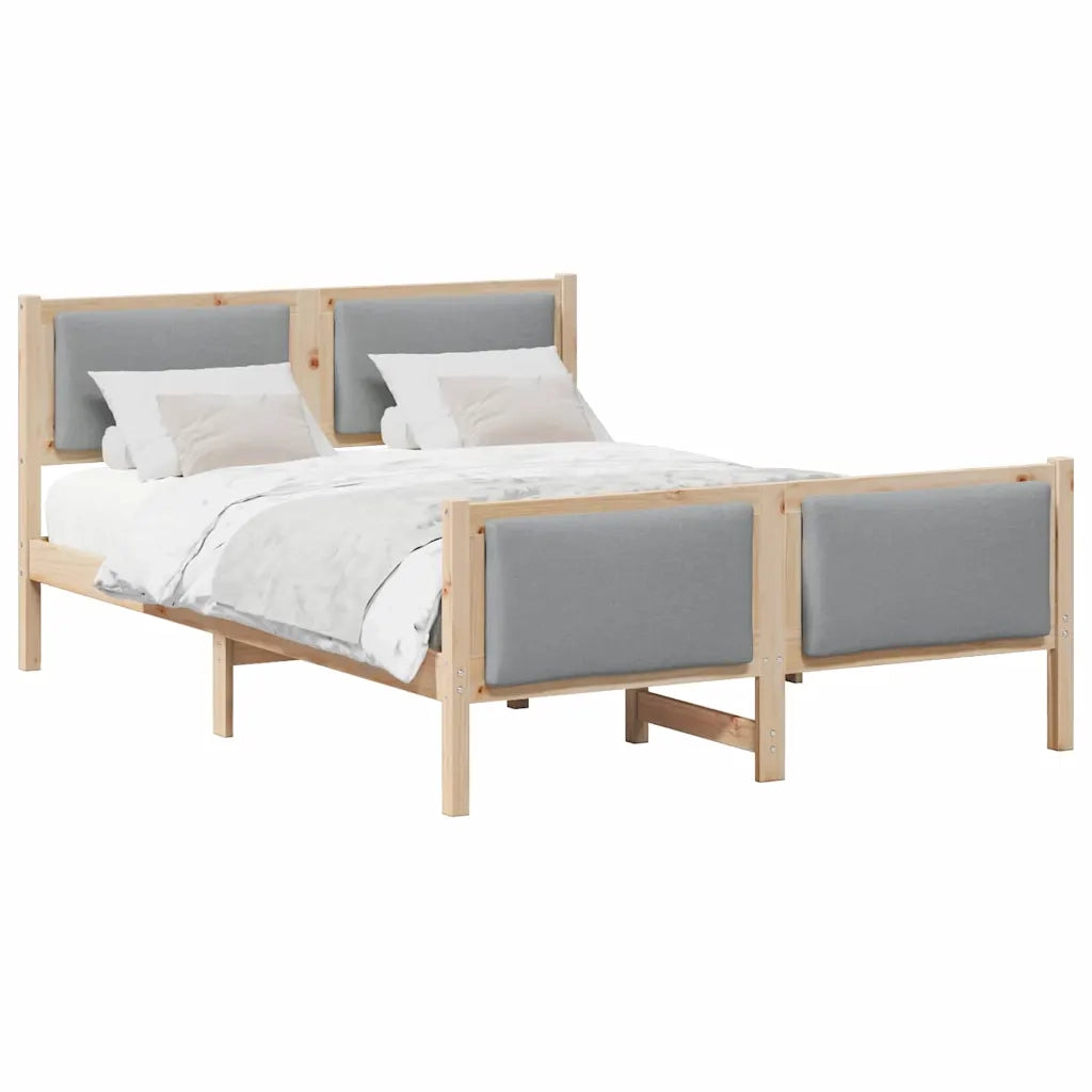 Letto matrimoniale | Letto per adulti | Struttura del letto Grigio chiaro 160 x 200 cm Tessuto