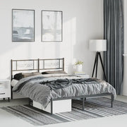 Giroletto con Testiera in Metallo Nero 135x190 cm