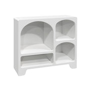 Credenza organica a 4 scomparti effetto legno bianco, 90cm, bianco