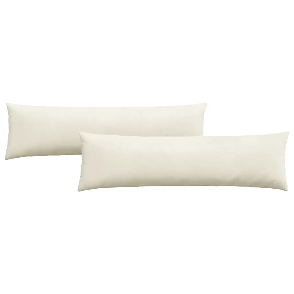 Cuscini da Divano 2 pz-Set di 2 Cuscini per Sofa Crema 145 x 40 cm Tessuto in Cords 688414