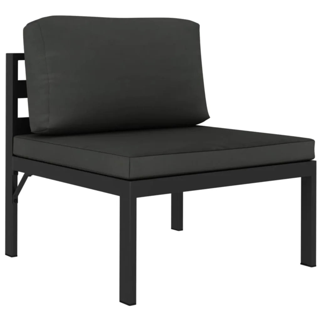 Set Divani da Giardino 9 pz con Cuscini in Alluminio Antracite 3107821