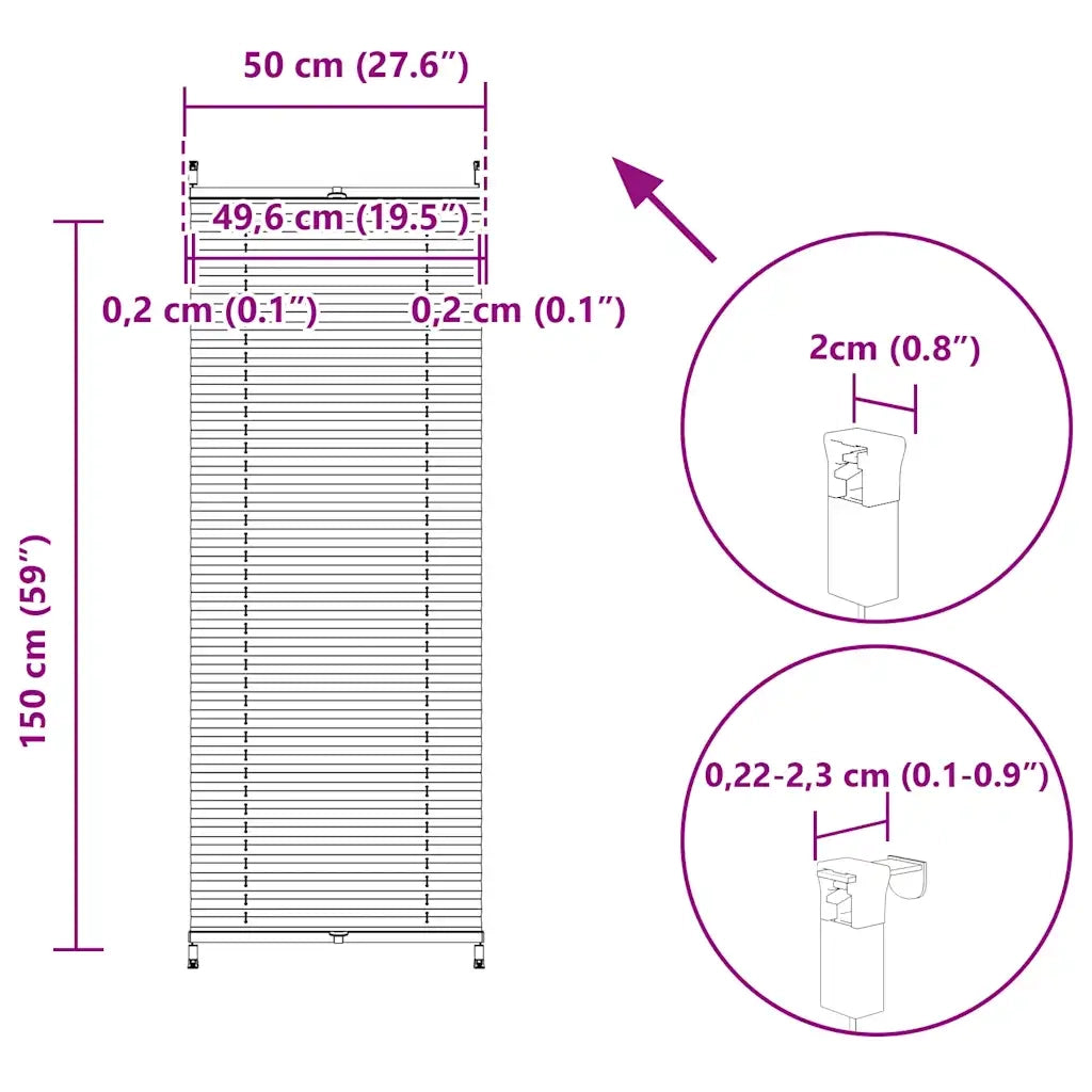 Tenda Plissettata | Tenda pliss¨¨ 50x150cm bianca