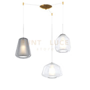 SOSPENSIONE OTTONE SAT. 3 LUCI SPOSTABILE VETRI ALPHA TR + BETA TR + GAMMA FU 1176OS-S3 S ABG-TF