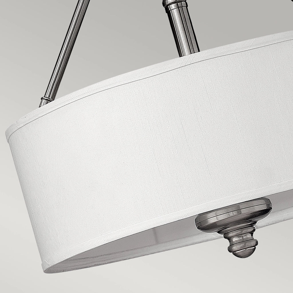 Lampada a Soffitto Industrial 3 Luci Sekhmet In Acciaio Bianco E Diffusori A Cupola