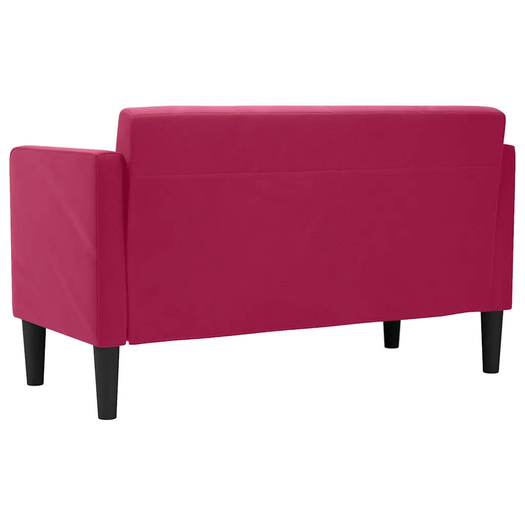 Divano Divanetto-Sofa Rosso Vino 111 cm in Velluto