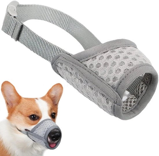 Muilkorf per cani morbidi - Mesh leggero - Materiali respiranti - Adatto per cani piccoli/grandi - Formazione comportamentale efficace - Ademendo materiale - Snuit per cani