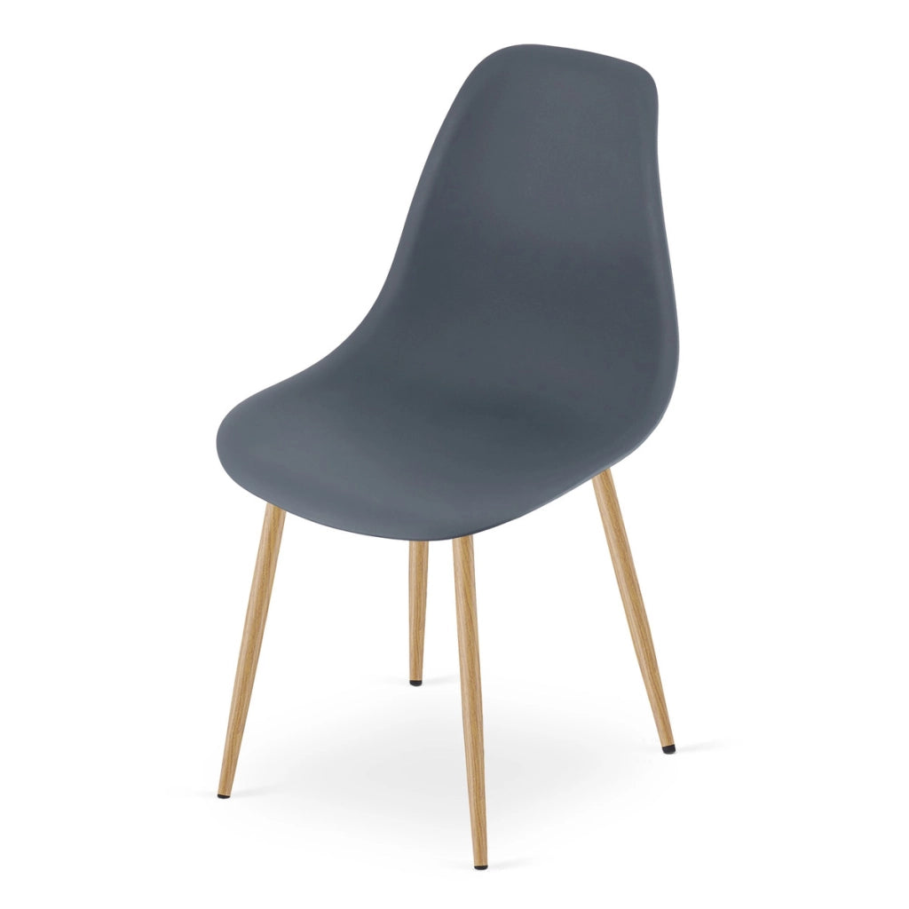 Set di 2 sedie WAT scandinave grigio ardesia e legno