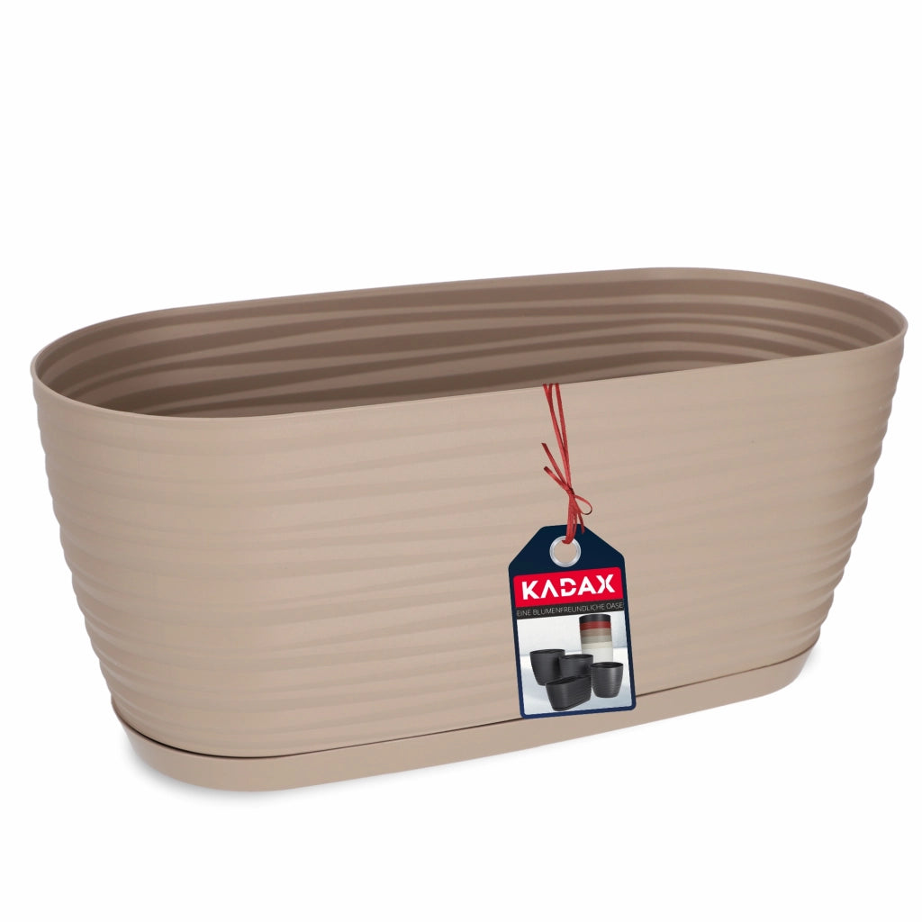 Vaso da fiori KADAX ovale da 27 cm in plastica beige