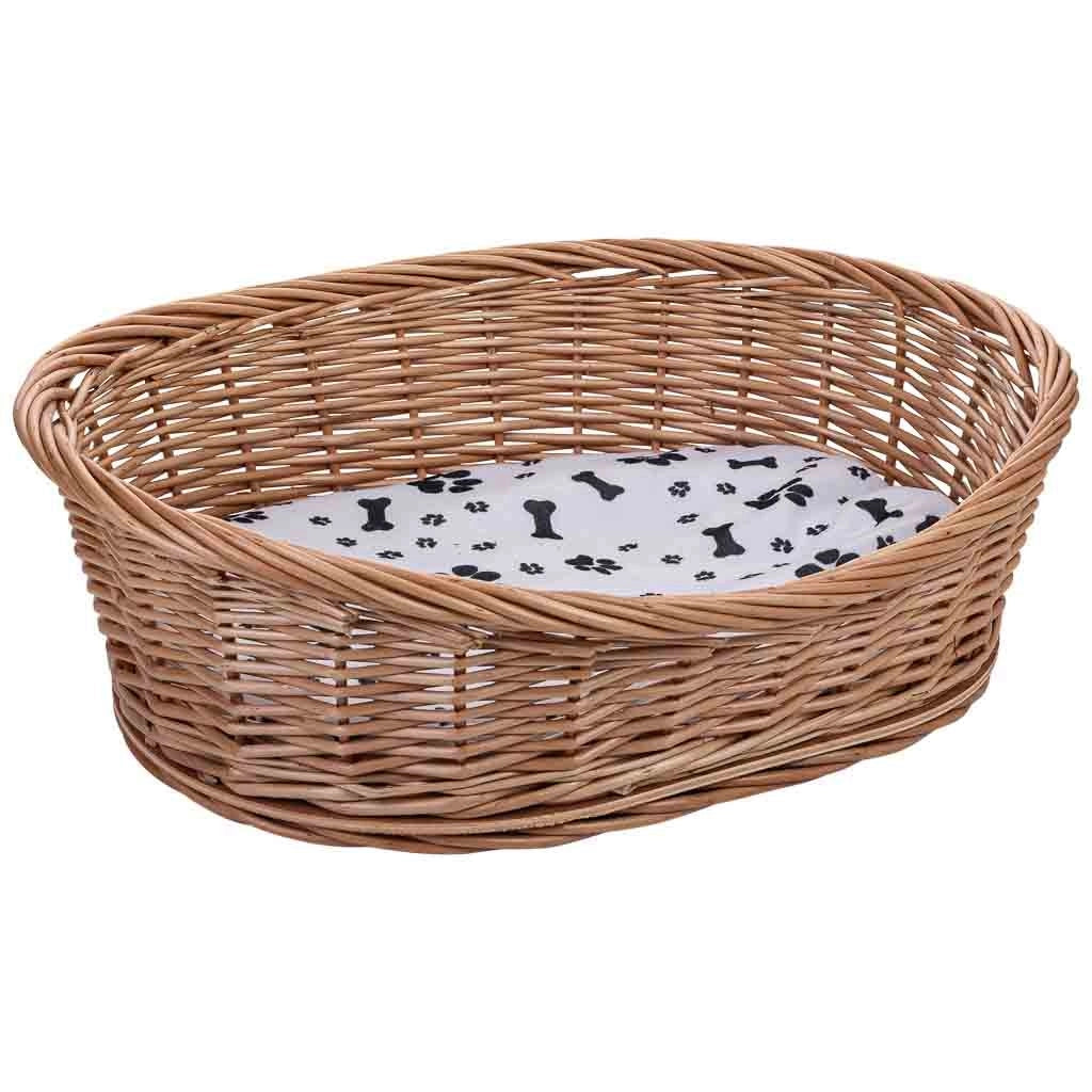 Lettino per animali domestici in vimini marrone 50x40x11/16 cm