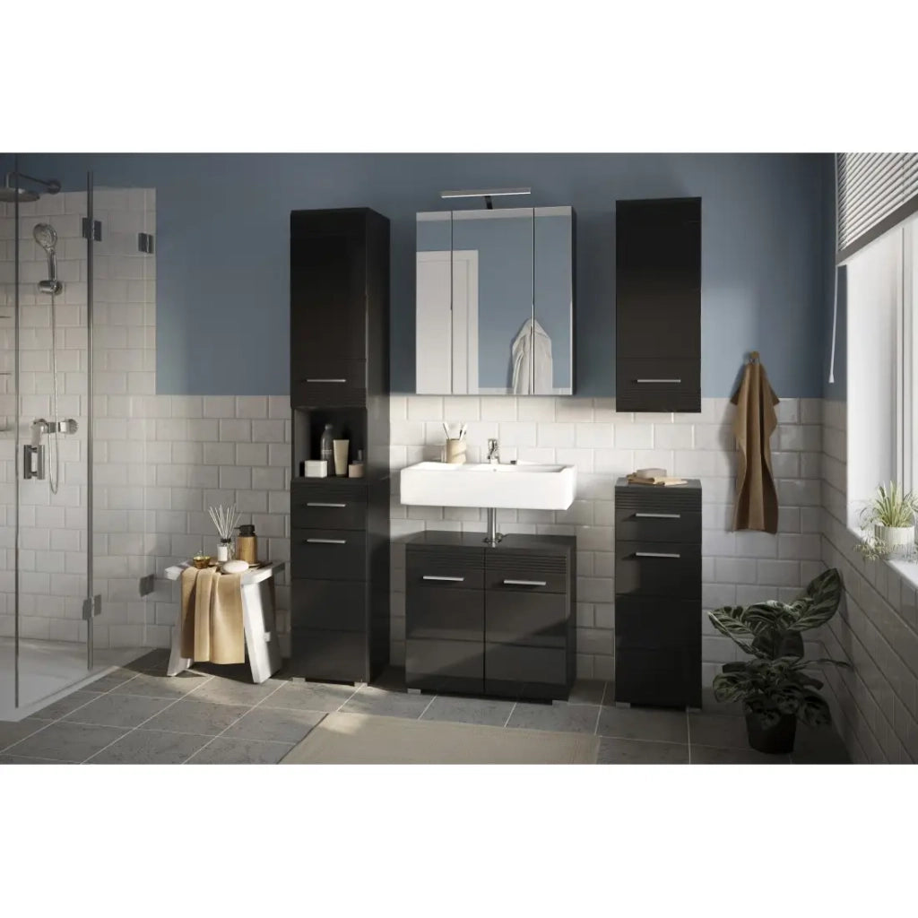 Colonna da bagno – Nero lucido – KLEANKIN