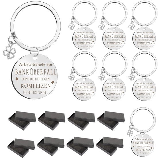 Sleutelhanger in argento per colleghi - 3x3cm - pratico e stile