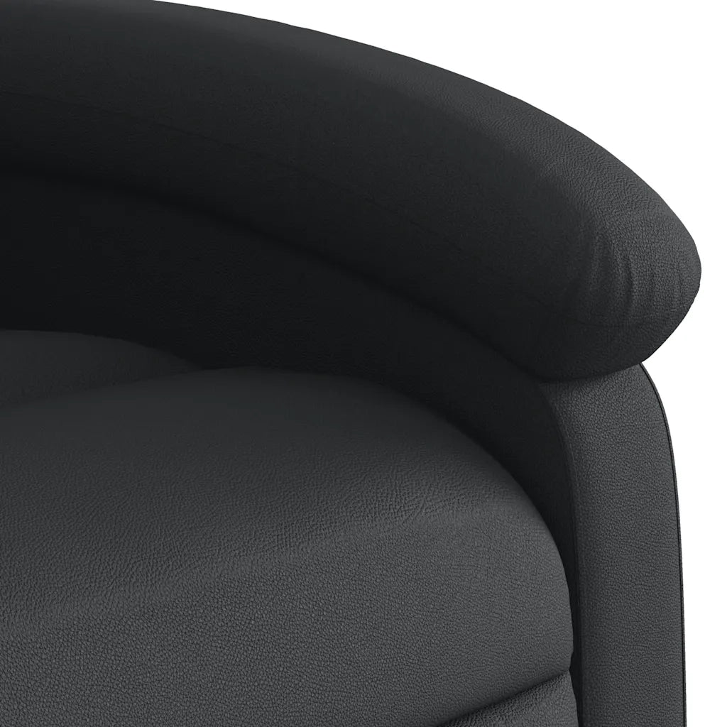 Poltrona | Sedia Relax reclinabile nera in vera pelle