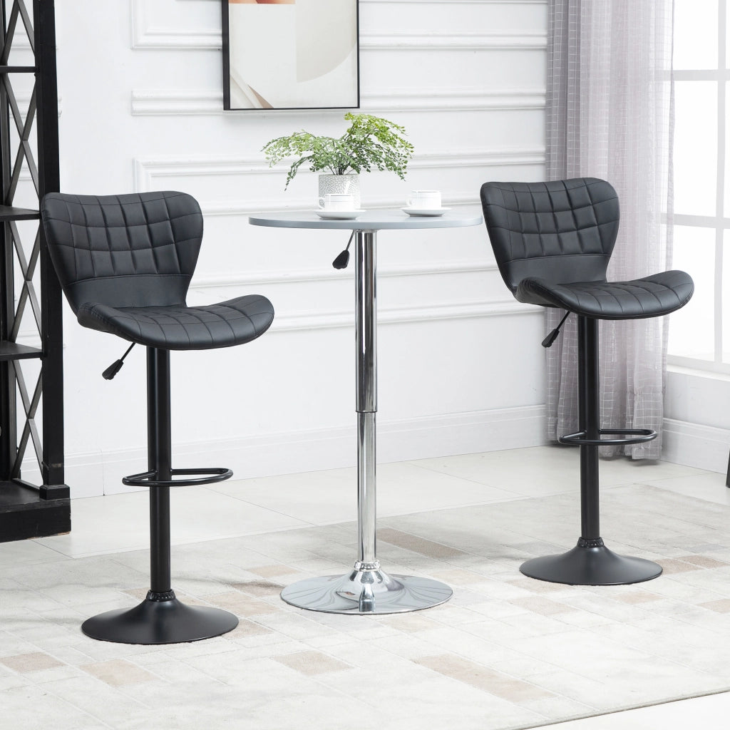Set 2 Sgabelli da Bar Retr¨° ¨C Xylo ¨C Nero, Altezza Regolabile 89-109 cm