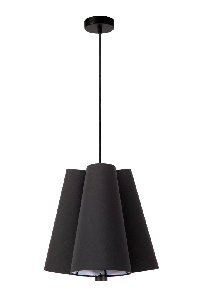 Lampada a sospensione Gregory lino nero E27 Ø34 Lucide