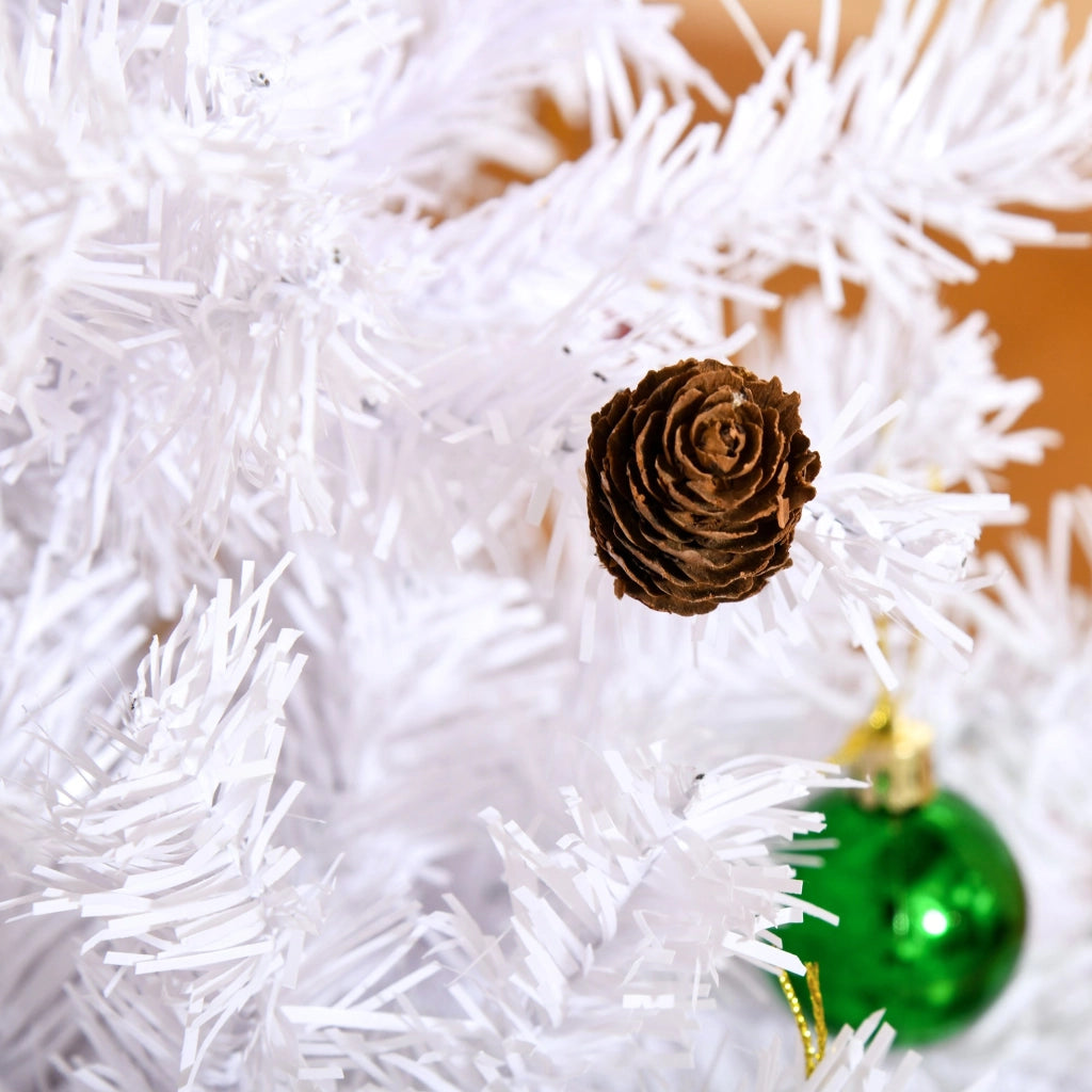 Albero di Natale Artificiale 150 cm 680 Rami Addobbato Bianco