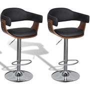 Set di 2 sgabelli da bar moderni in legno e nero 1202019