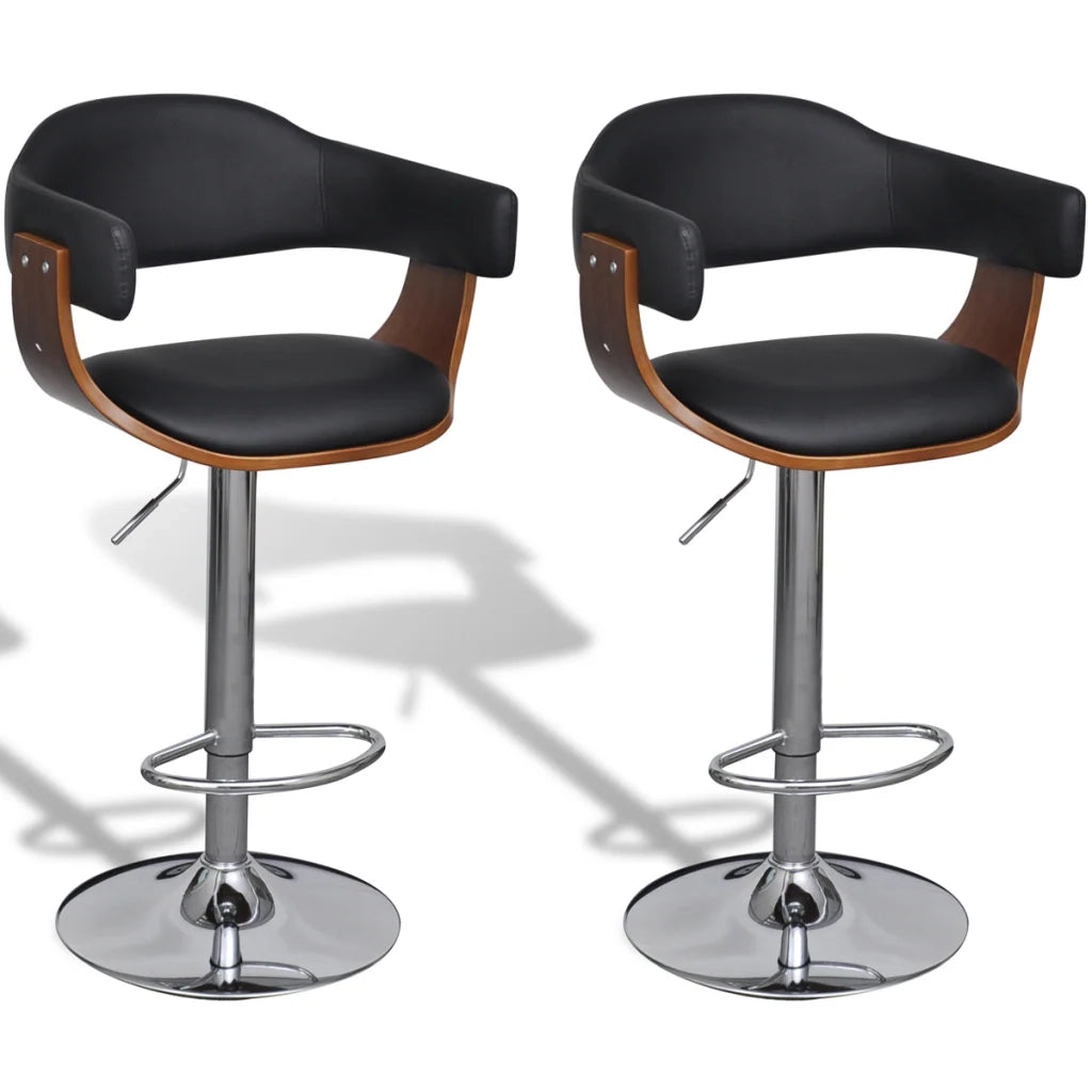 Set di 2 sgabelli da bar moderni in legno e nero 1202019