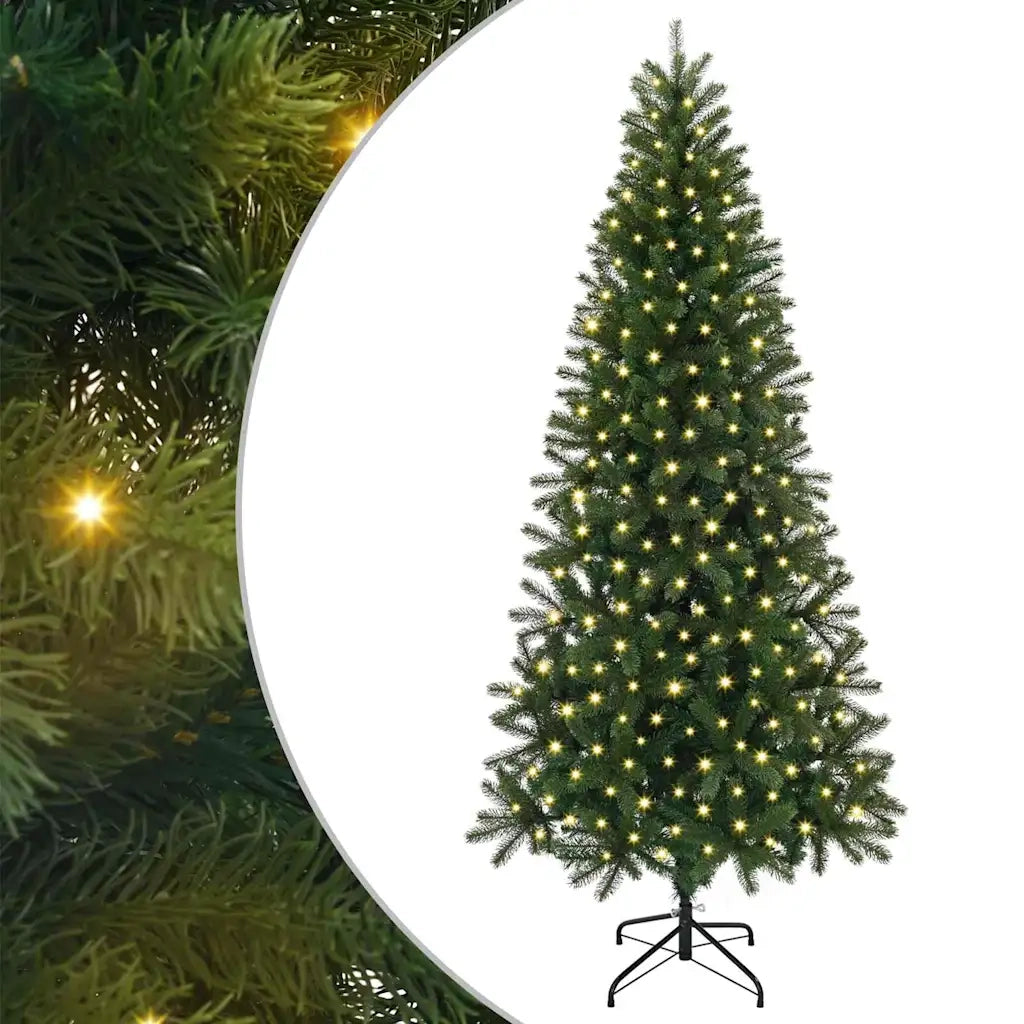 Albero di Natale artificiale con 300 LED Verde 240 cm PE e PVC