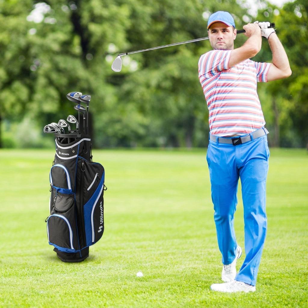 Set completo di mazze da golf da uomo da 9 pezzi, Mazze da golf con driver in lega legno fairway 3# ibrido 4# Blu-Golf
