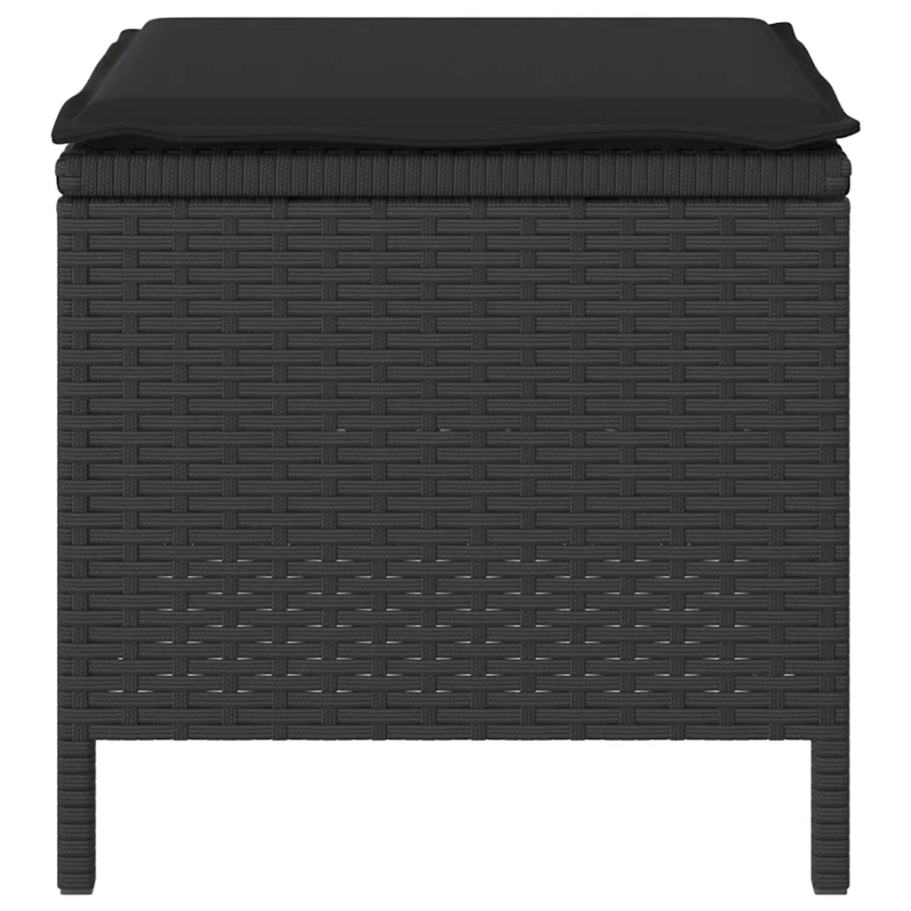 Set da Pranzo per Giardino Nero polyrattan 42007921