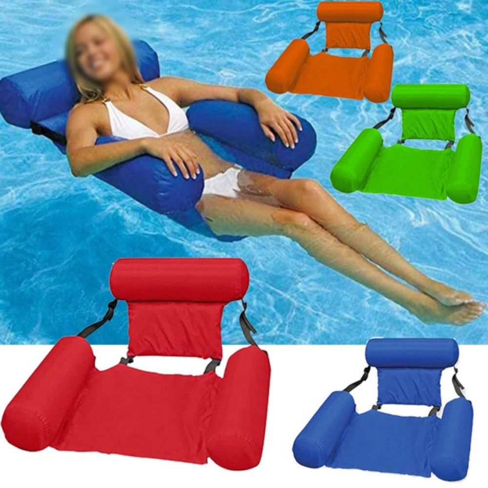 Trade Shop - Sedia A Sdraio Gonfiabile Amaca Per Mare Piscina Galleggiante Pieghevole 120cm -