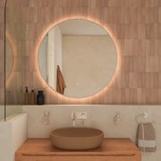 Specchio led tondo Ø 60 cm cornice bianco opaco retroilluminato touch screen luce calda/fredda