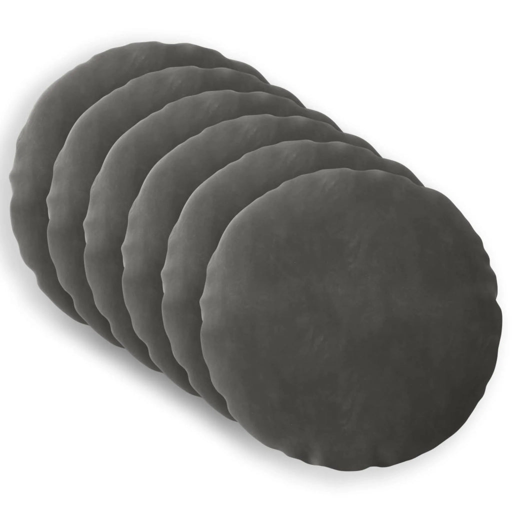 Federa 6 pcs HEERLEN Grigio Scuro Ø 30 cm Velluto 921890
