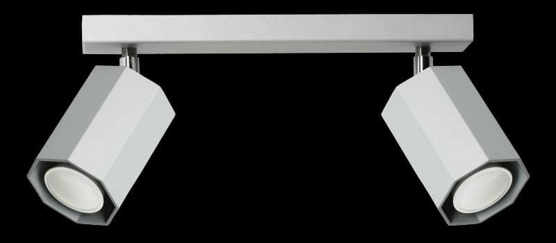 Lampex plafoniera HEX 2 luci grigia in metallo GU10 30 cm