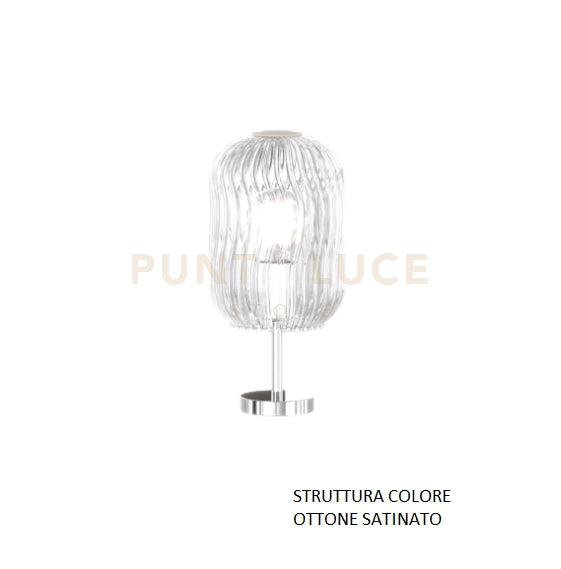 LUMETTO OTTONE SAT. 1 LUCE VETRO TRASPARENTE 1181OS-P-TR