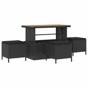 Set da Pranzo per Giardino | Set Salotto da Giardino Nero polyrattan