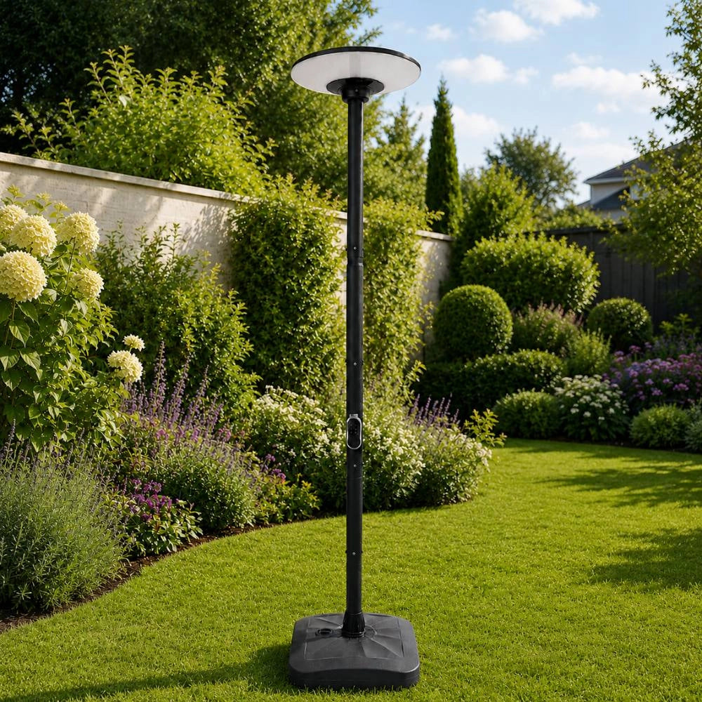 Lampada solare led da giardino 15w con palo e telecomando