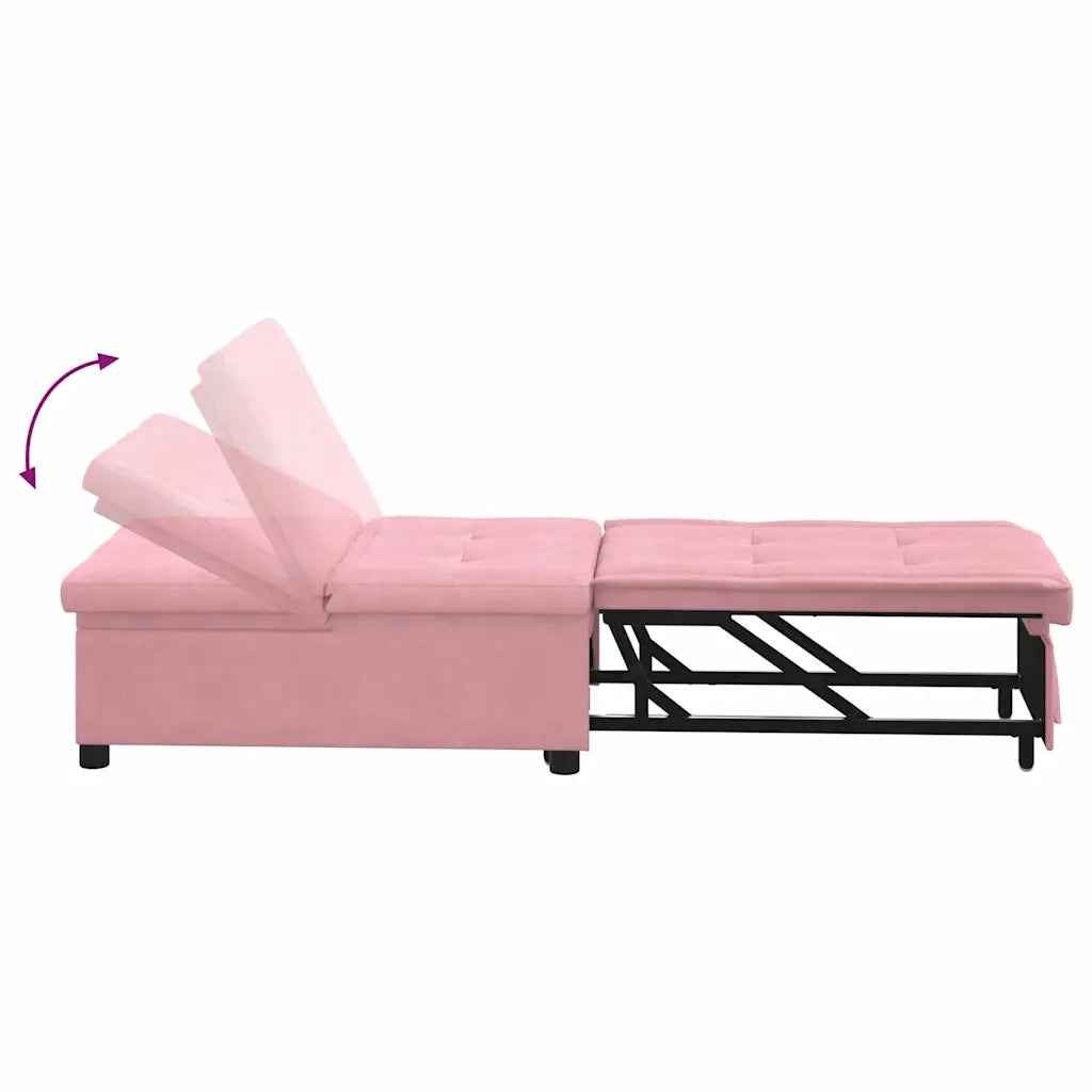 Divano letto Rosa 194 x 67 x 82 cm Velluto 42008598