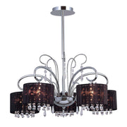 Lampadario Italux Span cristalli cromo/nero 5xE14 dimmer