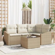 Set di divani con cuscino 5 pcs Beige polyrattan 3346711