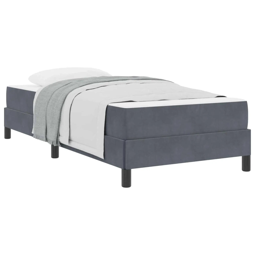 Letto a molle con materasso Grigio scuro 80 x 220 cm Tessuto