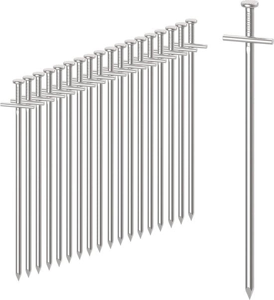 Peghi in Acciaio per Piani Duri - Lunghezza 23 cm - Resistenza ai Tempesti - Peghi Antiruggine - Piani Duri Esterni - Diametro Normale 4 mm - Pacchetto da 50