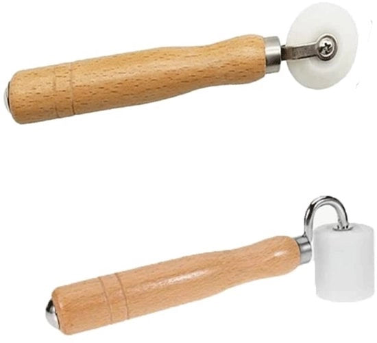 Kit di rulli per carta da parati 2 pezzi - Rullo a stampo piatto - Rullo per cucitura - Strumento DIY - Materiale POM di alta qualità - Lunghezza totale 180cm - Strumento per carta da parati