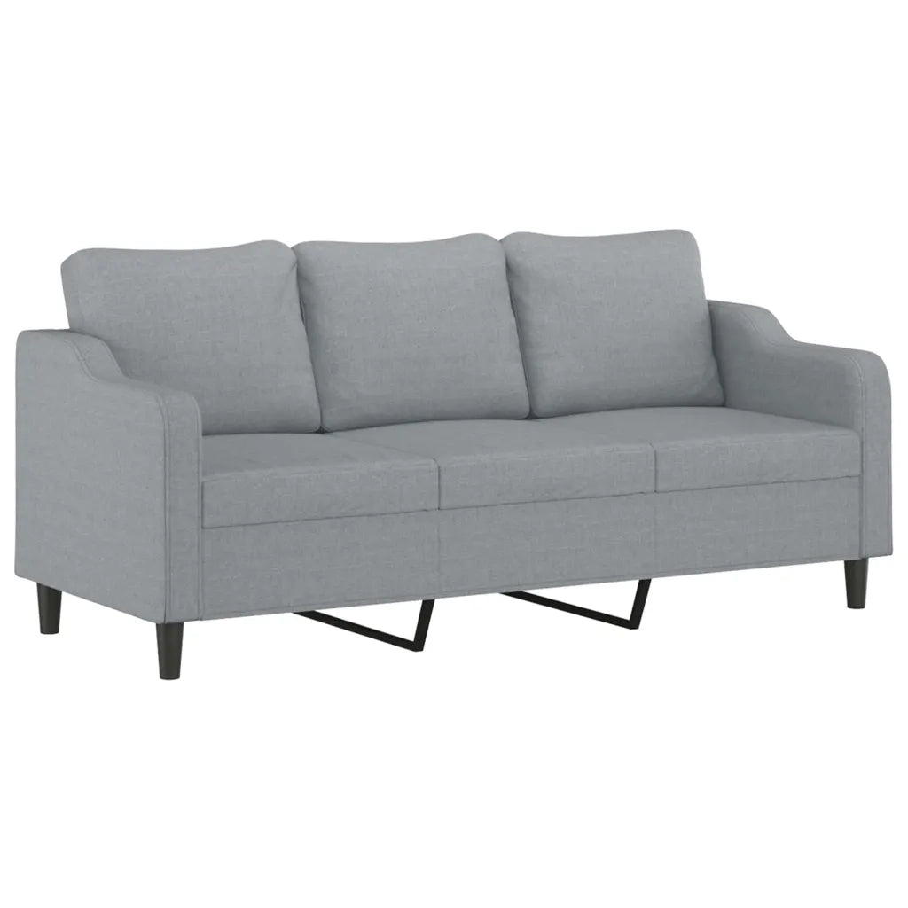 Set Divani 4 pz con Cuscini Grigio Chiaro in Tessuto 3201794