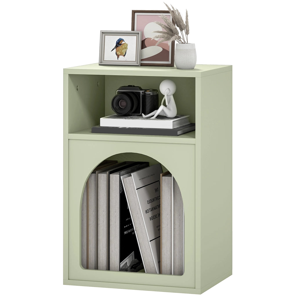Comodino con 2 compartimenti aperti ¨C Xylo ¨C Verde 40x30x60 cm
