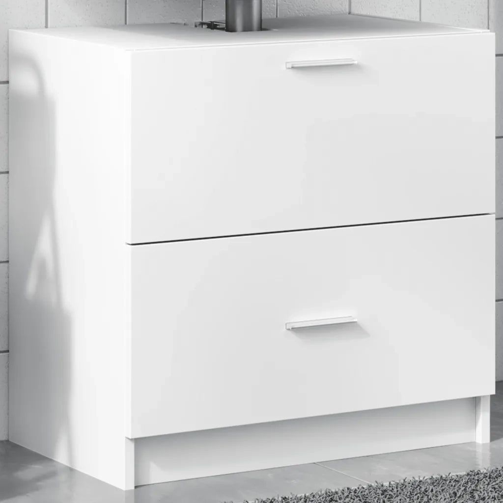 Mobile Lavabo-Armadietto da bagno Bianco 59x37x59 cm in Truciolare