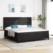 Letto a molle con strisce LED Nero 200 x 200 cm Velluto 3343888