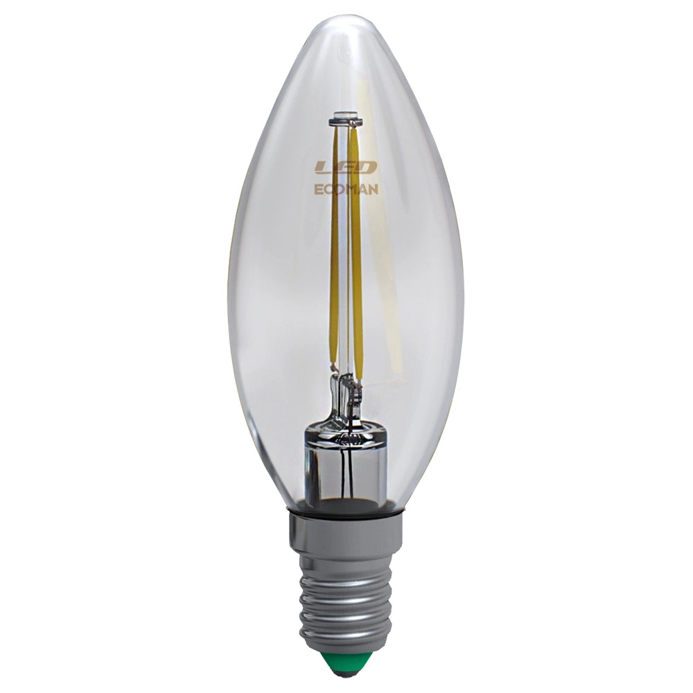 Lampadina LED candela filo Clear 2W