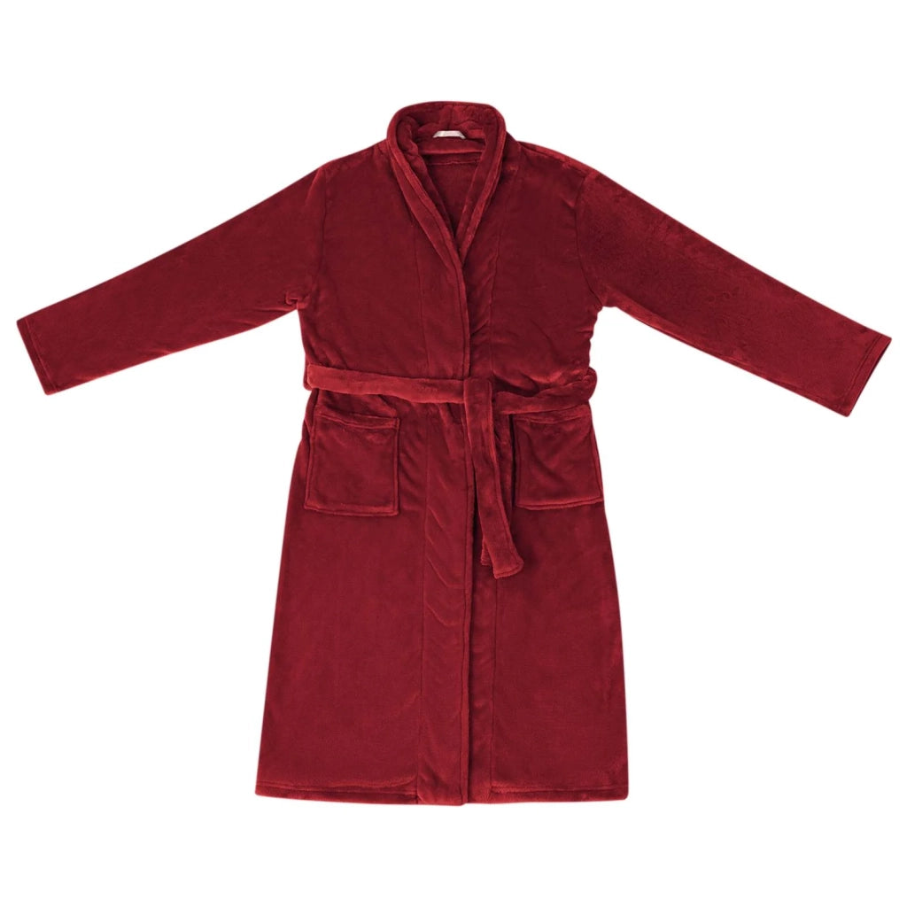 Accappatoio senza Cappuccio Rosso Bordeaux s Flanella 42017303