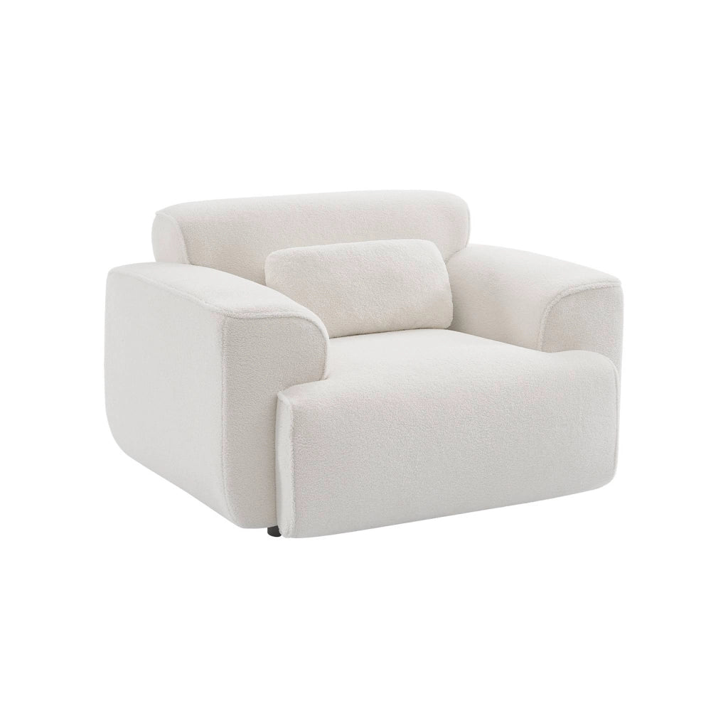 Poltrona 1 posto tessuto bouclé, crema