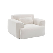 Poltrona 1 posto tessuto bouclé, crema