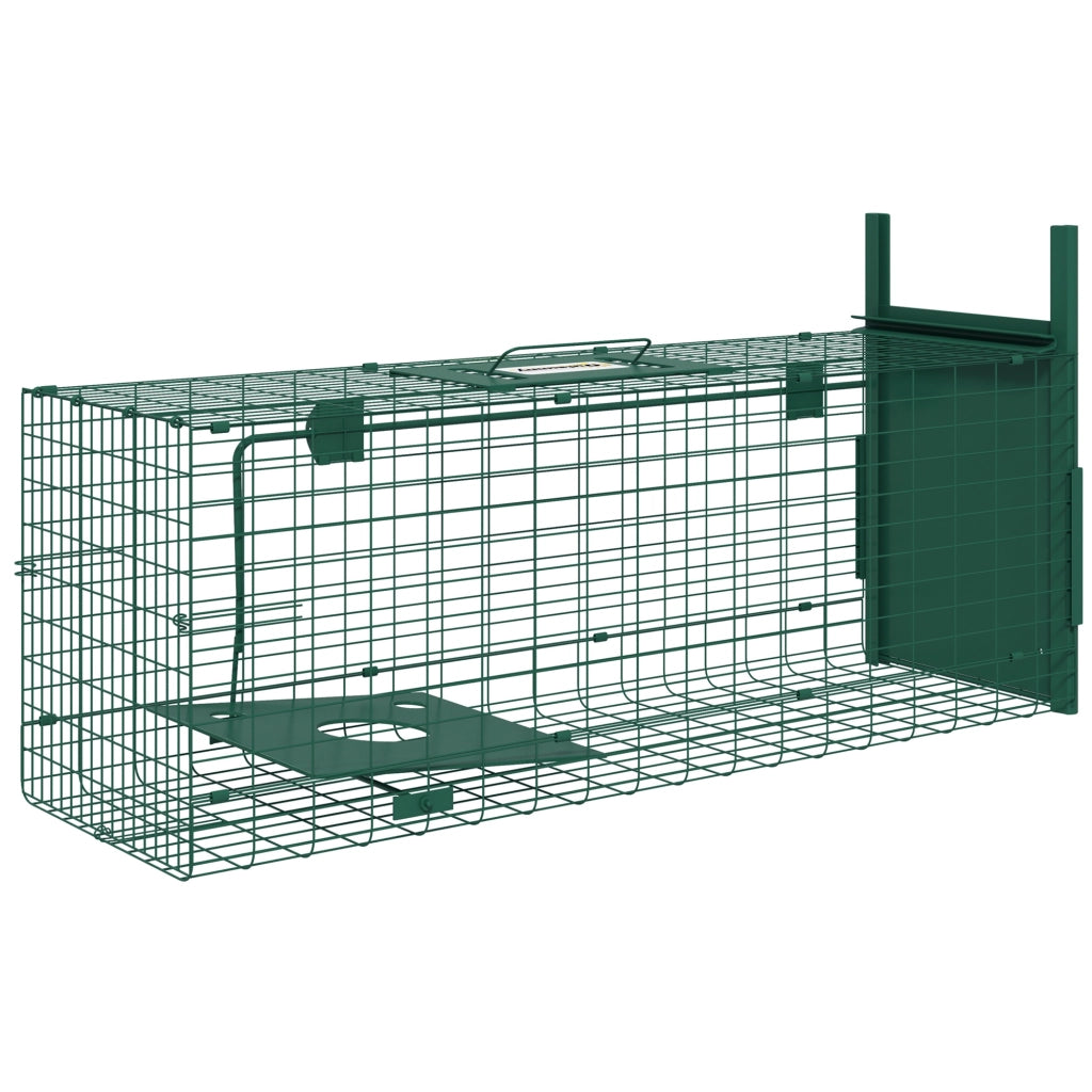 Gabbia Trappola per Animali Piccoli con Una Porta e Maniglia. 80x25x30 cm. Verde Scuro