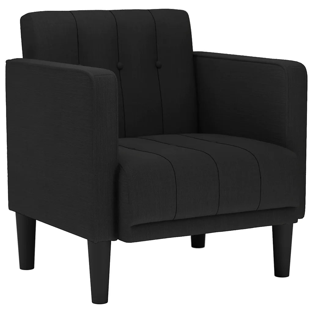 Divano Poltrona | Sedia con Braccioli Nero 53 cm in Tessuto