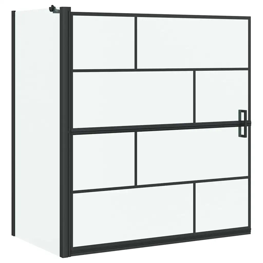 Schermo per Bagno e Doccia Nero e trasparente 116 x 68 x 128 cm CFW7734739