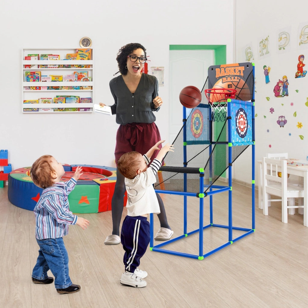 Macchina da pallacanestro per bambini, Set giochi per basket e palline attaccanti con segnapunti elettronico-Giocattoli sportivi