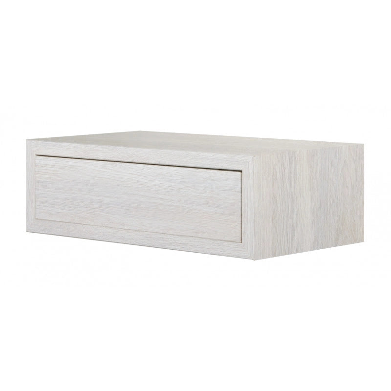 Mensola da Muro con Cassetto, Comodino Sospeso, Mensola da Parete, Rovere Sbiancato, 45x14,3 p23,7 cm - Legolo Maxi